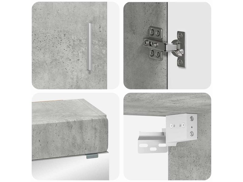 Ensemble de mobilier de salle de bain tulum 3 pc gris béton cf64719 - Conforama D