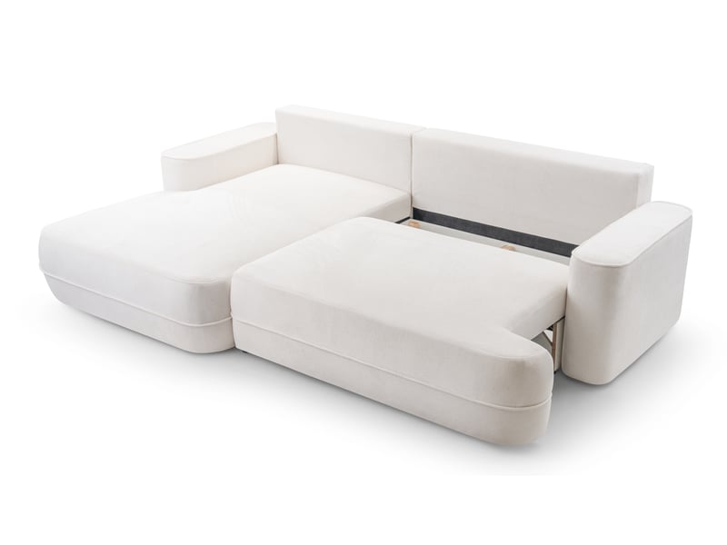 Canapé d’angle avec fonction lit peoni 267 cm blanc g Peoni - Conforama E