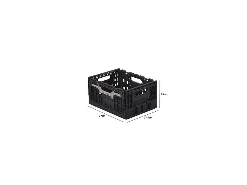 Lot 3 bacs de rangement pliables en plastique noir 27,5 x 37 x 19 cm 62556L - Conforama C