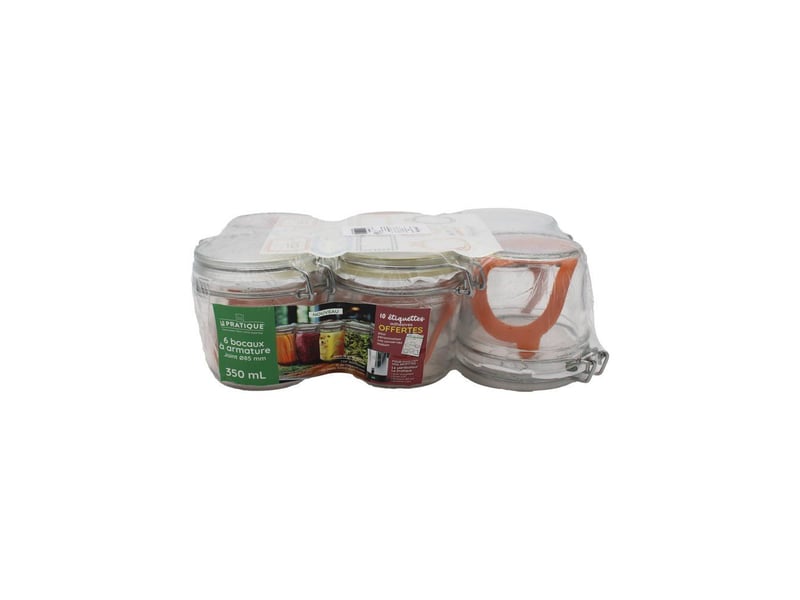 Bocaux verre avec anse 350 ml 85 mm lot de 6 AACBI73563 - Conforama B