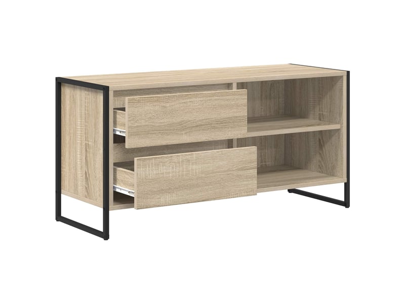  Meuble tv - banc tv - meuble de rangement 100 x 36 x 49,5 cm sonoma bois d'ingénierie  - Conforama E