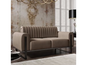 Selsey parissa - canapé - 164 cm - velours beige pieds noirs