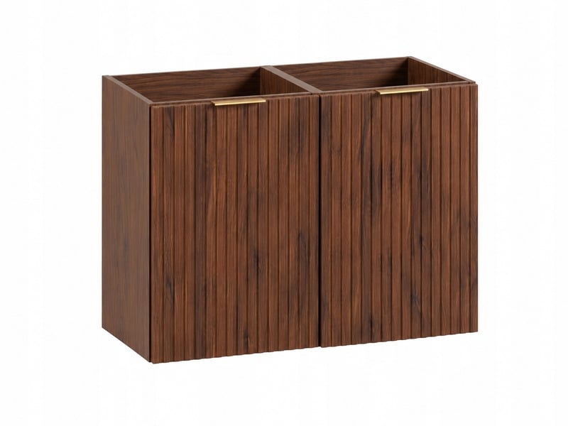  Ensemble de meubles bas flow noyer foncé 80 cm avec panier à linge  - Conforama D