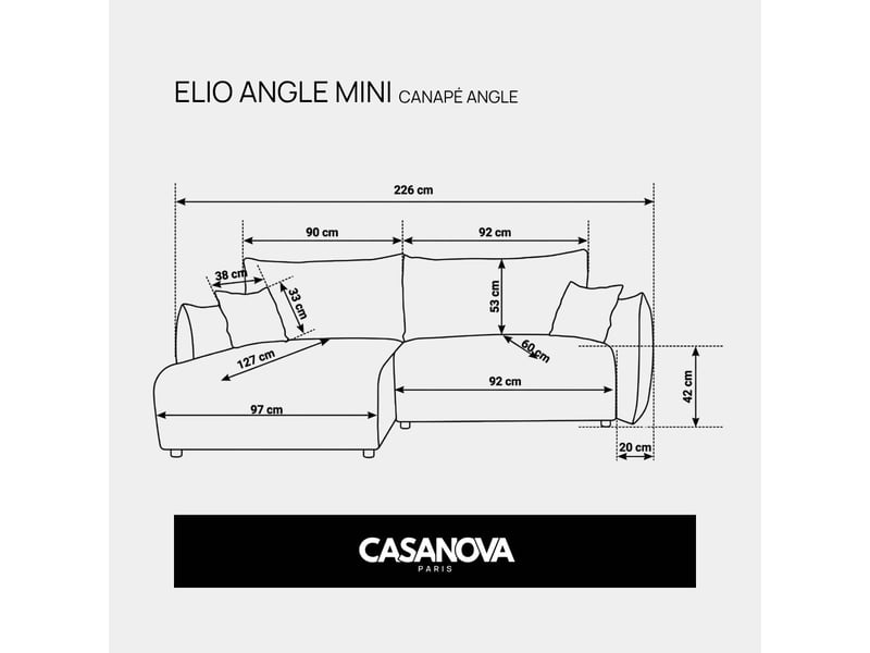  Elio mini - canapé d'angle convertible petit velours côtelé 3 places terracotta  - Conforama C