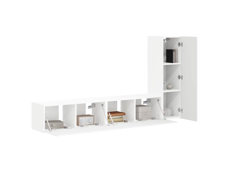  Ensemble meuble tv - banc tv - meuble de rangement 3 pcs blanc bois d'ingénierie  - Conforama C