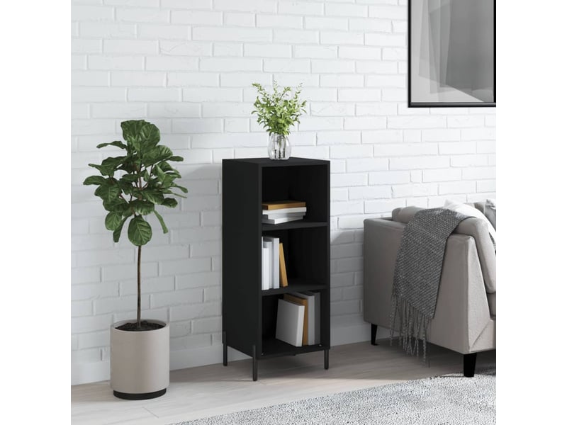  Buffet - bahut - meuble de rangement noir 34,5x32,5x90 cm bois d'ingénierie  - Conforama B