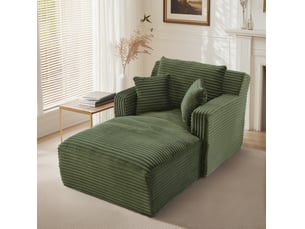 Canapé chaise longue 166x100x82 cm sans montage, cord, vert