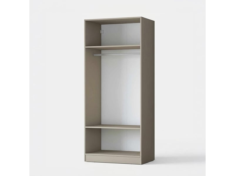  Armoire penderie 2 portes avec étagères et barre de penderie horizon  - Conforama C