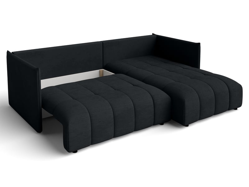 Canapé d'angle noir avec fonction couchage cosmova 245 cm Cosmova - Conforama E
