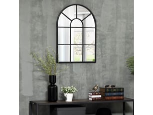 Miroir mural en métal cadre doré en forme de voûtée – 70 x 50 cm – décoration pour entrée ,chambre à coucher, salon