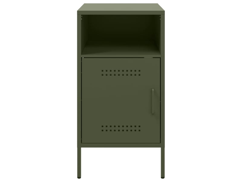  Lot de 2 tables de chevet - cabinet de chevet - table de nuit vert olive 36x39x68 cm acier  - Conforama E