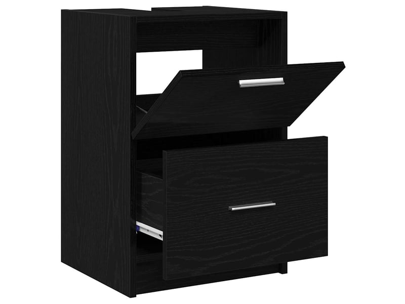  Cabinet de salle de bain, armoire salle de bain chêne noir 40 x 37 x 59 cm cf65330  - Conforama E