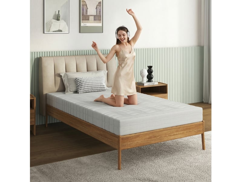  Matelas en mousse à mémoire de forme avec housse 3d respirante et noyau profilé blanc 120 × 200 × 16 cm  - Conforama B