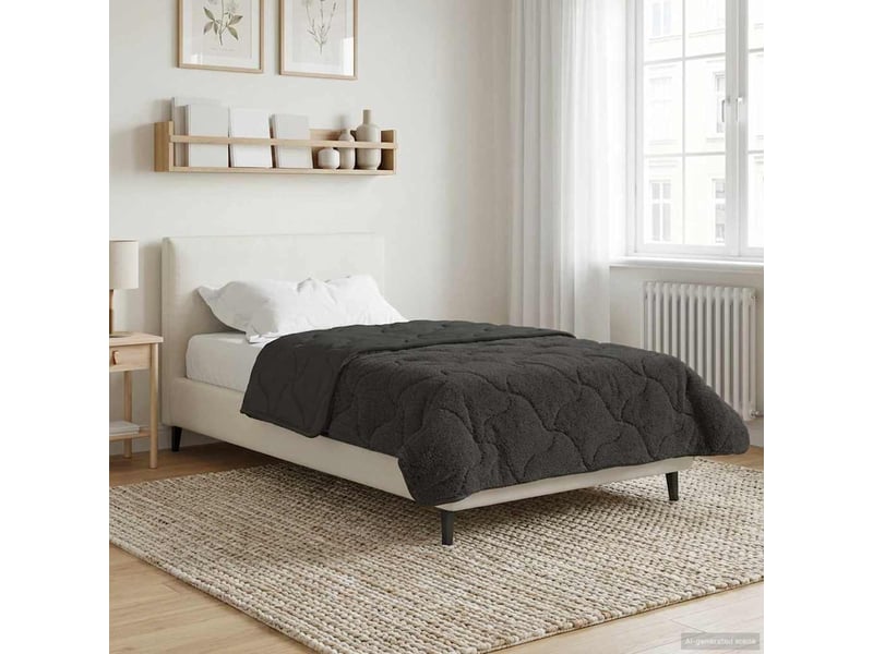 Couette - duvet d'été 140 x 220 cm été anthracite respirant  - Conforama D