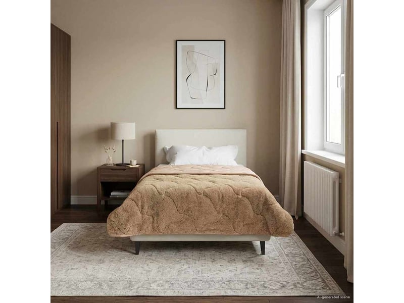  Duvet - couette complet toute l'année 135 x 200 cm non taupe respirant  - Conforama D