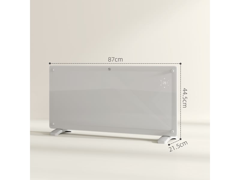  Chauffage à convection 2000 w avec température réglable, télécommande et minuterie, 87 x 21,5 x 44,5 cm, blanc  - Conforama C