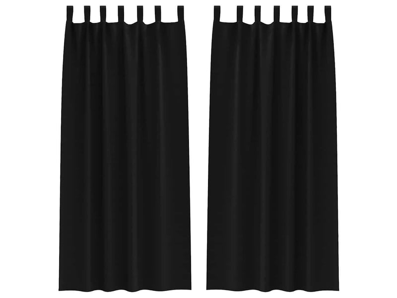 Lot de 2 rideaux occultants, rideaux black-out avec anneaux noir 245 x 140 cm cf44715 - Conforama A