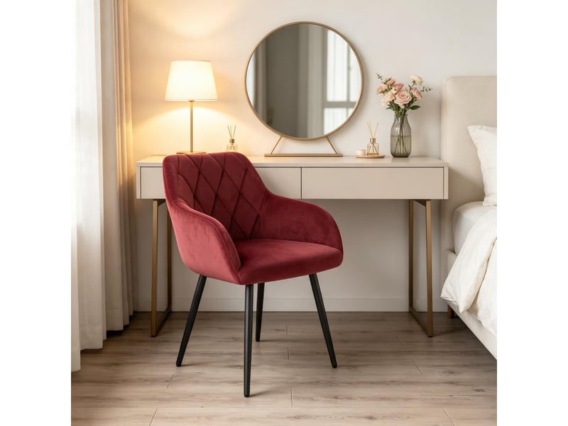 Chaise de salle à manger lot de 1 avec accoudoirs, siège rembourré confortable et design fonctionnel - Conforama E