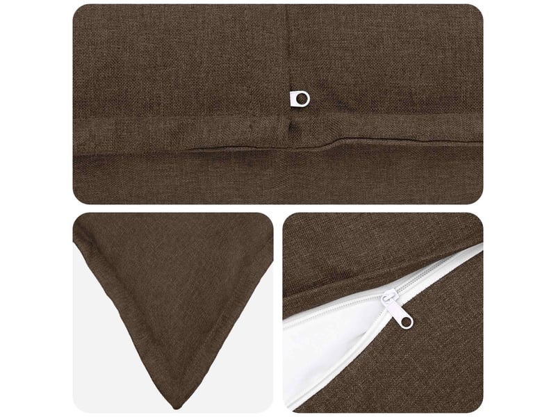  Lot de 2 coussins avec oreiller, coussins décoratifs houten taupe lin synthétique cf51227  - Conforama D