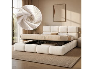 Lit coffre 200x200 cm <strong></strong>  <strong></strong> coloris blanc
