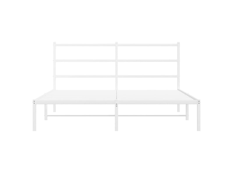  Lit double- lit adulte -  cadre de lit métal sans matelas et tête de lit blanc 150x200 cm  - Conforama D