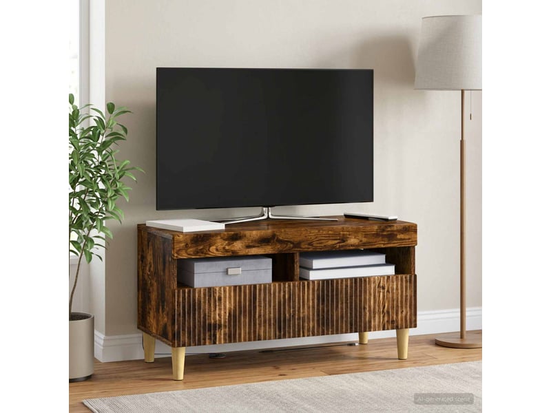  Meuble tv - banc tv - meuble de rangement led chêne fumé bois d'ingénierie  - Conforama B