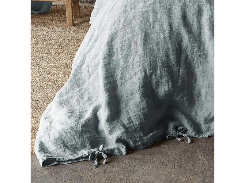  Housse de couette 200x200 cm lin rosalie azur PD24952 - Conforama C