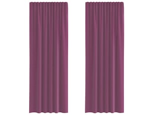 Lot de 2 rideaux en voile, voilages à œillets violets cf44256