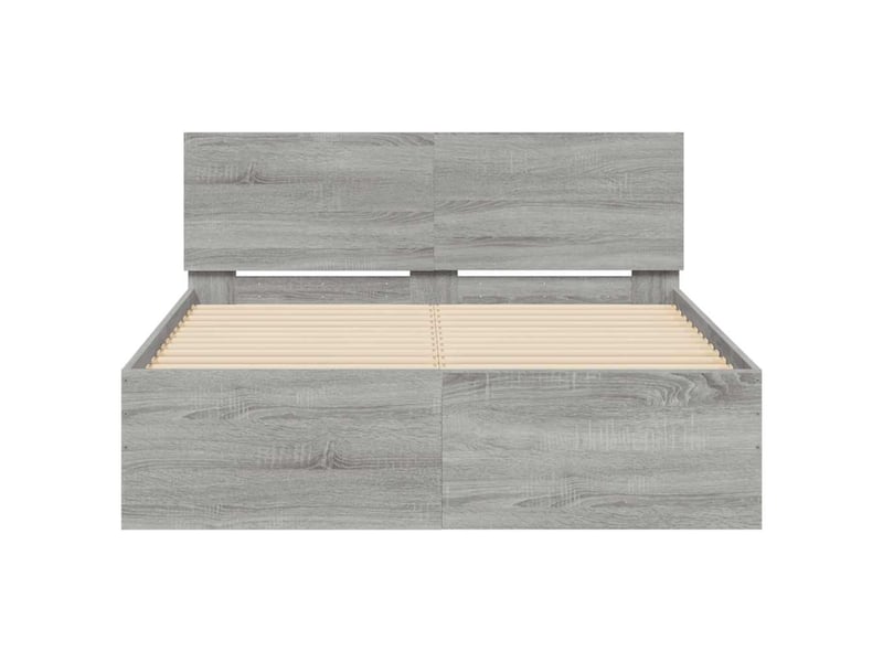  Lit double- lit adulte -  cadre de lit sans matelas sonoma gris 120x190 cm  - Conforama D