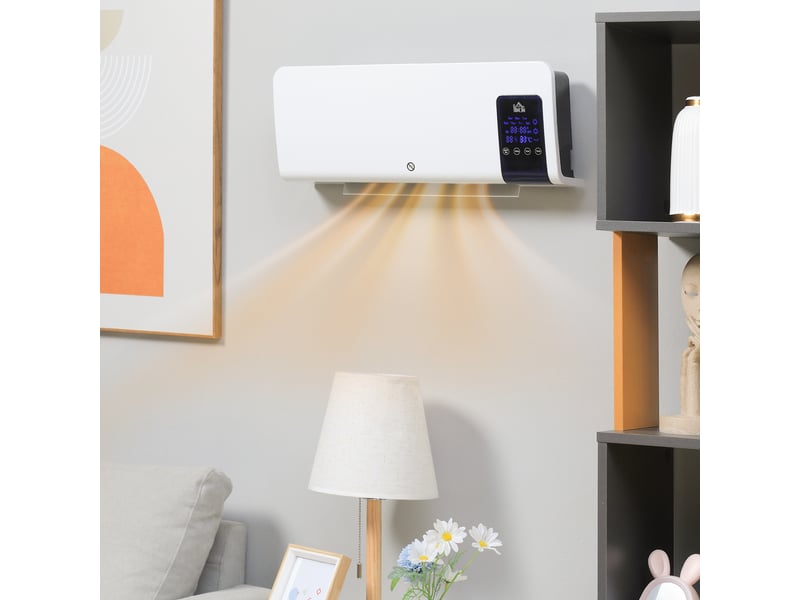  Radiateur soufflant mural chauffage céramique ptc 10002000 w, oscillation et télécommande  - Conforama C