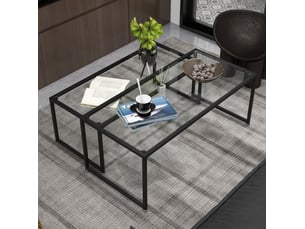 Table basse rectangulaire coloris transparent <strong>WISHDOR</strong> <strong></strong> - 56 cmx109 cm