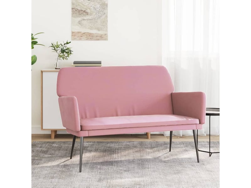  Banc chambre, banc de lit rose 108x79x79 cm velours shl34707  - Conforama B