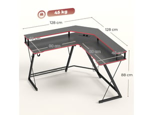 Bureau gaming GENERIC HOME coloris noir