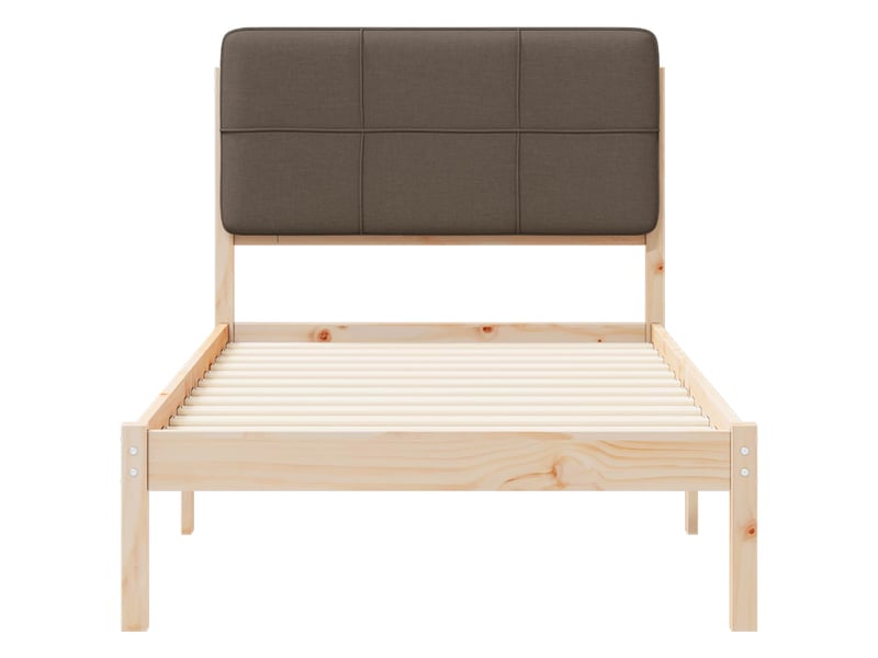 Lit simple- lit adulte - cadre de lit avec tête de lit rembourrée taupe 80 x 200 cm - Conforama D