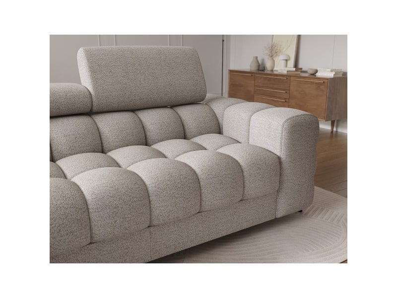  Canapé d'angle gauche convertible beige chiné allure contemporaine 285x99x181cm filtro  - Conforama D
