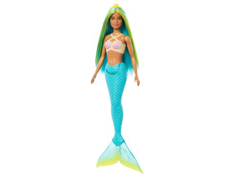  Barbie a touch of magic  poupée sirene bleue HRR03 - Conforama A