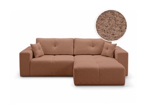 Canapé d'angle réversible convertible LOUNGITUDE CELINE 4 places Tissu bouclette Terracotta