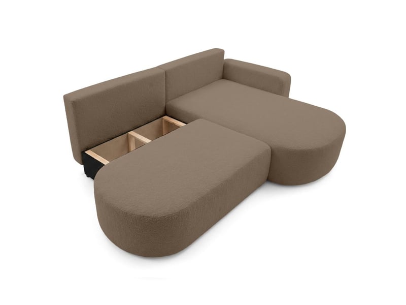  Canapé d'angle max réversible et convertible kiara 5 places en tissu bouclette - marron KIARA - Conforama D