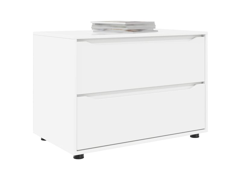  Armoire de rangement, commode de rangement 80 x 48 x 57 cm bois d'ingénierie blanc  - Conforama C