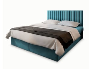 Lit avec rangement 160x200 cm <strong>MASSENO</strong> <strong></strong> coloris bleu