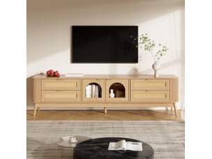 Meuble tv coloris naturel 180 cm <strong>WISHDOR</strong> <strong></strong>