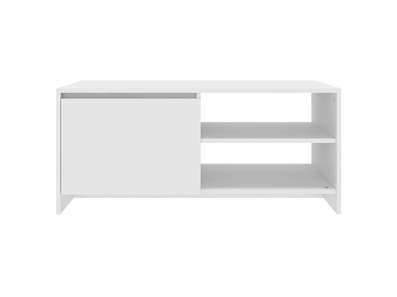  Table basse - table de salon - table à thé blanc 102x50x45 cm bois d'ingénierie  - Conforama E