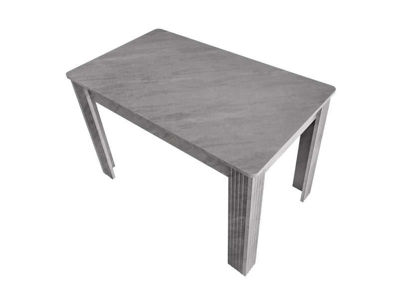 Table à manger moderne effet béton, rectangulaire, 4 pieds, aspect chêne, robuste, multifonctionnelle - Conforama D