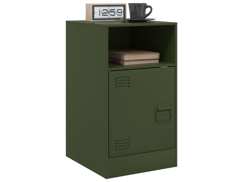 Lot de 2 tables de chevet - cabinet de chevet - table de nuit vert olive 34,5x39x62 cm acier - Conforama B