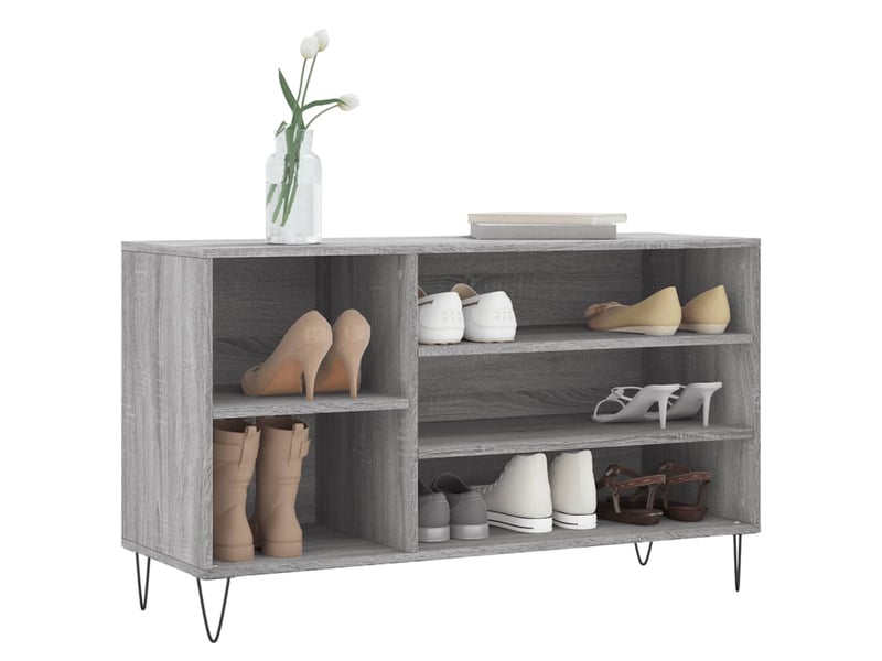  Meuble à chaussure, armoire à chaussures sonoma gris 102x36x60 cm bois d'ingénierie shl945  - Conforama C