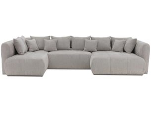Canapé d'angle gauche fixe NAPOLI 5 places Tissu Beige