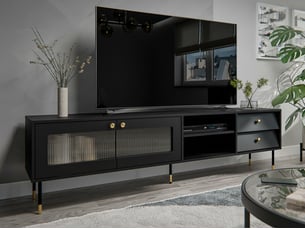 Meuble tv coloris noir 200 cm <strong></strong>  <strong></strong>