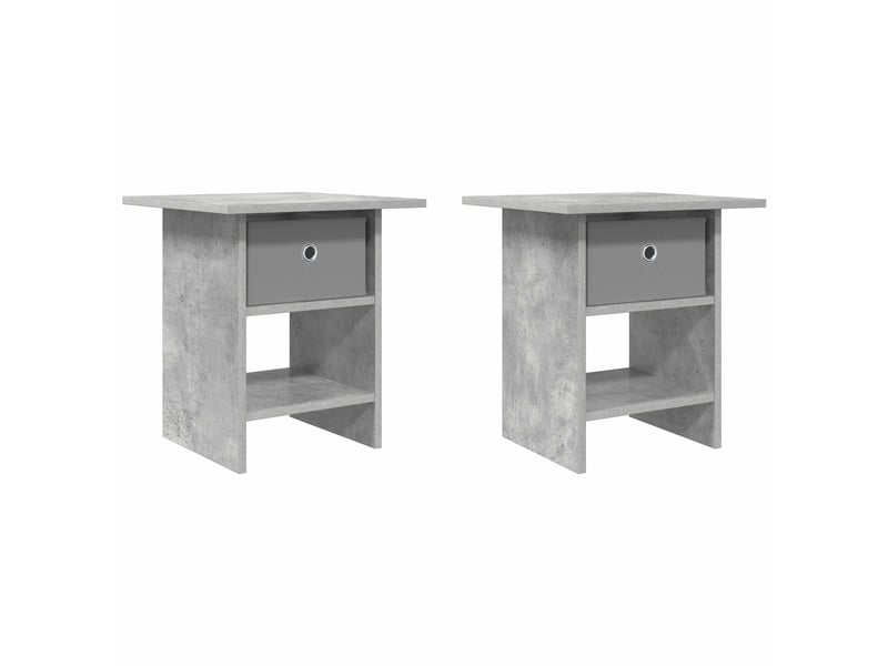 Table de chevet avec tiroir 2 pièces gris béton 41 x 40 x 45 cm - Conforama A