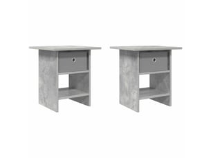 Table de chevet avec tiroir 2 pièces gris béton 41 x 40 x 45 cm