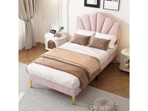 Lit simple 90x200 cm <strong></strong>  <strong></strong> coloris rose